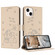 iPhone 15 Plus Embossed Kitten Phone Leather Case with Lanyard - Beige