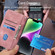iPhone 15 Plus Embossed Line Leather Phone Case with Lanyard - Pink