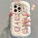 iPhone 15 Plus Embroidered Plush TPU Phone Case - Beige Pink Pig