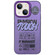 iPhone 15 Plus English Label Double-sided Frosted Phone Case - Purple