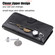 iPhone 15 Plus Fashion Calf Texture Zipper Leather Phone Case - Black