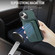 iPhone 15 Plus Fierre Shann Oil Wax Cow Leather Card Holder Back Phone Case - Green