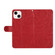 iPhone 15 Plus Floral Embossed Pattern Leather Phone Case - Red