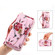 iPhone 15 Plus Flower Multi-functional Crossbody Zipper Wallet MagSafe Leather Phone Case - Pink