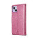 iPhone 15 Plus Glitter Powder Butterfly Leather Phone Case - Rose Red