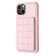 iPhone 15 Plus Grid Card Slot Holder Phone Case - Pink