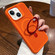 iPhone 15 Plus Hollow Cooling Magsafe Phone Case with Holder - Orange