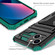 iPhone 15 Plus Kickstand Armor Card Wallet Phone Case - Deep Green