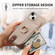 iPhone 15 Plus Litchi Leather Oil Edge Ring Zipper Wallet Back Phone Case - Khaki