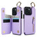 iPhone 15 Plus Litchi Texture Zipper Double Buckle Card Bag Phone Case - Purple