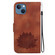 iPhone 15 Plus Lotus Embossed Leather Phone Case - Brown
