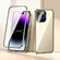 iPhone 15 Plus Magnetic Double-buckle HD Tempered Glass Phone Case - Gold
