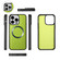 iPhone 15 Plus MagSafe Crossbody Multi-functional Zipper Wallet Litchi Leather Phone Case - Green