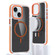 iPhone 15 Plus Magsafe Dual-Color Carbon Fiber Phone Case - Orange