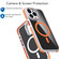 iPhone 15 Plus Magsafe Dual-Color Transparent Black Lens Holder Phone Case - Gray
