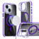 iPhone 15 Plus Magsafe Dual-Color Transparent Black Lens Holder Phone Case - Purple