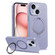iPhone 15 Plus MagSafe Rotation Holder PC + Leather Phone Case - Purple