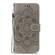 iPhone 15 Plus Mandala Embossing Pattern Horizontal Flip Leather Phone Case - Gray