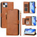 iPhone 15 Plus Multi-Card Slots Zipper Wallet Leather Phone Case - Brown