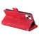 iPhone 15 Plus Multi-Card Totem Zipper Leather Phone Case - Red