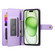 iPhone 15 Plus Nine Card-slot Zipper Wallet Bag Leather Phone Case - Purple