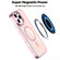 iPhone 15 Plus Plating Gradient Discolor MagSafe Phone Case with Holder - Blue