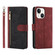 iPhone 15 Plus POLA Dual-color Zipper Wallet RFID Leather Phone Case - Red Black