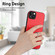 iPhone 15 Plus R20 Ring Card Holder Phone Case - Red
