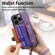 iPhone 15 Plus Retro Cross Wristband Wallet Leather Back Phone Case - Purple