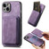 iPhone 15 Plus Retro Leather Card Bag Magnetic Phone Case - Purple