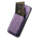 iPhone 15 Plus Retro Leather Card Bag Magnetic Phone Case - Purple