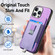 iPhone 15 Plus Retro Magsafe Cross Leather Pull-Out Card Bag Back Phone Case - Purple