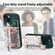 iPhone 15 Plus Retro Painted Zipper Wallet Back Phone Case - Green