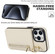 iPhone 15 Plus Retro Ring and Zipper RFID Card Slot Phone Case - White