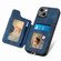 iPhone 15 Plus Retro Skin-feel Ring Multi-card Wallet Phone Case - Blue