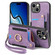 iPhone 15 Plus Retro Skin-feel Ring Multi-card Wallet Phone Case - Purple