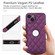 iPhone 15 Plus Rhombic Leather Back Cover Phone Case - Dark Purple