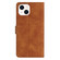 iPhone 15 Plus Seven Butterflies Embossed Leather Phone Case - Brown