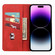iPhone 15 Plus Skin Feel Splicing Leather Phone Case - Red