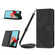 iPhone 15 Plus Skin Feel Stripe Pattern Leather Phone Case with Lanyard - Black
