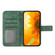 iPhone 15 Plus Skin Feel Sun Flower Embossed Flip Leather Phone Case with Lanyard - Green