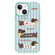 iPhone 15 Plus Skin Feeling Jelly TPU Hybrid PC Phone Case - Striped Dachshund Light Green