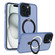 iPhone 15 Plus Skin-feel MagSafe Holder PC Hybrid TPU Phone Case - Blue