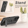 iPhone 15 Plus Suteni G2 Holder Denim Leather Back MagSafe Phone Case - Black
