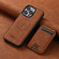 iPhone 15 Plus Suteni H16 Litchi Texture Leather Detachable Wallet Back Phone Case - Khaki