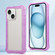 iPhone 15 Plus Transparent Matte TPU Hybrid PC 3-in-1 Phone Case - Purple
