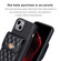 iPhone 15 Plus Vertical Wallet Rhombic Leather Phone Case - Black
