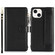 iPhone 15 Plus Wristband Holder Zipper Purse RFID Leather Phone Case - Black