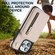 iPhone 15 Plus YM006 Skin Feel Zipper Card Bag Phone Case with Dual Lanyard - Apricot
