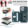 iPhone 15 Plus YM006 Skin Feel Zipper Card Bag Phone Case with Dual Lanyard - Green